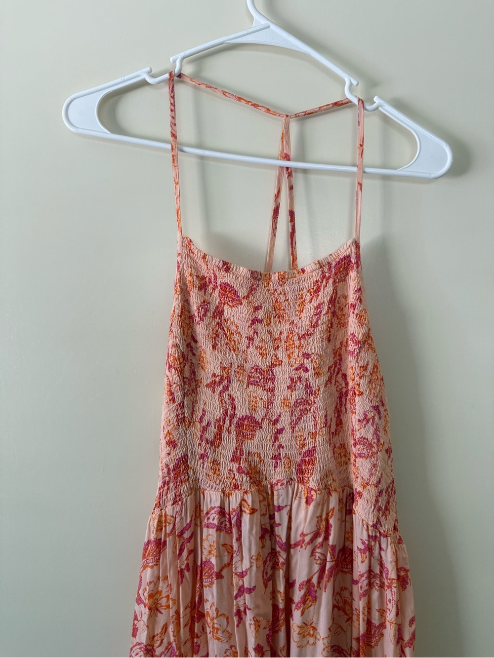 Free People | Smocked Floral Spaghetti-Strap Maxi Dress - Pink/Orange